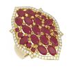 Image 3 : 7.19 ctw Ruby & Diamond Ring 18K Yellow Gold - REF-229Y3X