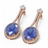Image 3 : 11.83 ctw Tanzanite & Diamond Earrings 18K Rose Gold - REF-527G3W
