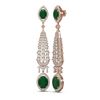 Image 2 : 11.32 ctw Emerald & Diamond Earrings 18K Rose Gold - REF-490A9N