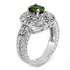 Image 2 : 1.73 ctw Green Tourmaline & Diamond Ring 18k White Gold - REF-118R2K