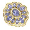 Image 3 : 7.59 ctw Tanzanite & Diamond Ring 18K Yellow Gold - REF-167M6G