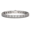 Image 1 : 12.69 ctw Princess Cut Diamond Micro Pave Bracelet 18K White Gold - REF-1052W8H