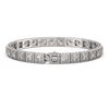 Image 2 : 12.69 ctw Princess Cut Diamond Micro Pave Bracelet 18K White Gold - REF-1052W8H