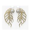 Image 1 : 2.1 ctw Diamond & Pearl Earrings 18K Yellow Gold - REF-265Y6X