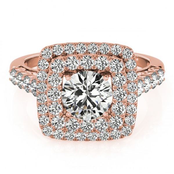 2.3 ctw Certified VS/SI Diamond Halo Ring 18k Rose Gold - REF-423W8H