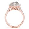 Image 3 : 1.77 ctw Certified VS/SI Diamond 2pc Wedding Set Halo 14k Rose Gold - REF-181M2G