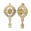 Image 2 : 10.44 ctw Canary Citrine & Diamond Earrings 18K Yellow Gold - REF-378G8W
