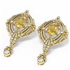 Image 3 : 10.44 ctw Canary Citrine & Diamond Earrings 18K Yellow Gold - REF-378G8W