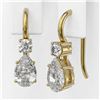 Image 3 : 1.25 ctw Pear Cut Diamond Designer Earrings 18K Yellow Gold - REF-170W2H