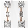 Image 2 : 3.5 ctw Princess Cut Diamond Designer Earrings 18K Rose Gold - REF-764H3R