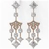 Image 2 : 5.5 ctw Princess Cut Diamond Designer Earrings 18K Rose Gold - REF-722H4R