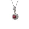 Image 1 : 2.55 ctw Certified Ruby & Diamond Victorian Necklace 14K White Gold - REF-100Y2X
