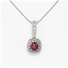 Image 2 : 2.55 ctw Certified Ruby & Diamond Victorian Necklace 14K White Gold - REF-100Y2X