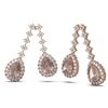 Image 2 : 13.05 ctw Morganite & Diamond Earrings 18K Rose Gold - REF-581H8R