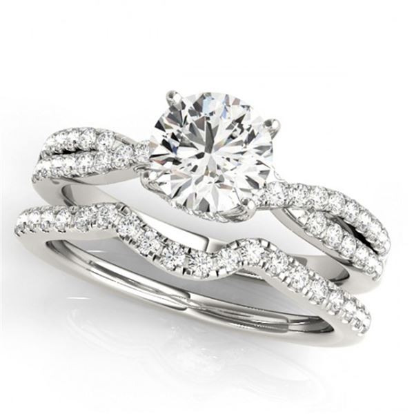 1.45 ctw Certified VS/SI Diamond 2pc Wedding Set 14k White Gold - REF-293K9Y