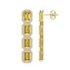 Image 2 : 11.18 ctw Fancy Citrine & Diamond Micro Pave Halo Earrings 10k Yellow Gold - REF-147F5M