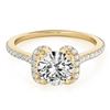 Image 1 : 1.33 ctw Certified VS/SI Diamond Halo Ring 18k Yellow Gold - REF-278H6R
