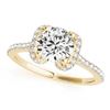 Image 2 : 1.33 ctw Certified VS/SI Diamond Halo Ring 18k Yellow Gold - REF-278H6R