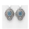 Image 1 : 12.23 ctw Aquamarine & Diamond Earrings 18K White Gold - REF-521Y8X