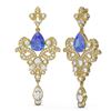 Image 2 : 10.5 ctw Tanzanite & Diamond Earrings 18K Yellow Gold - REF-707R3K