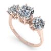 Image 2 : 2.0 ctw Past Present Future VS/SI Cushion Diamond Ring 18k Rose Gold - REF-435N2F