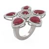 Image 1 : 15.43 ctw Ruby Diamond Ring 18K White Gold - REF-436F4M