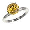 Image 2 : 2.50 ctw Certified Intense Yellow Diamond Solitaire Ring 10k White Gold - REF-564Y5X