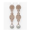 Image 1 : 2.83 ctw Diamond & Pearl Earrings 18K Rose Gold - REF-342A4N