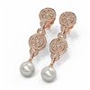 Image 3 : 2.83 ctw Diamond & Pearl Earrings 18K Rose Gold - REF-342A4N