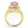 Image 2 : 7.65 ctw Kunzite & Diamond Ring 10k Yellow Gold - REF-99A6N