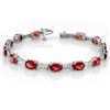 Image 1 : 10.04 ctw Pink Tourmaline & Diamond Bracelet 14k White Gold - REF-150R2K