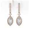 Image 2 : 3 ctw Marquise Cut Diamond Designer Earrings 18K Rose Gold - REF-618W8H