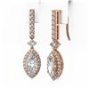 Image 3 : 3 ctw Marquise Cut Diamond Designer Earrings 18K Rose Gold - REF-618W8H