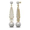 Image 2 : 3.2 ctw Diamond & Pearl Earrings 18K Yellow Gold - REF-267R5K