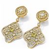 Image 3 : 6.06 ctw Fancy Yellow Diamond Earrings 18K Yellow Gold - REF-611R5K