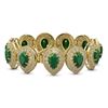 Image 2 : 56.04 ctw Emerald & Diamond Victorian Bracelet 14K Yellow Gold - REF-1745R5K