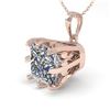 Image 1 : 1 ctw VS/SI Princess Diamond Necklace Vintage 18k Rose Gold - REF-280M2G