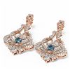 Image 3 : 5.13 ctw Intense Blue Diamond Earrings 18K Rose Gold - REF-469G6W
