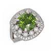 Image 1 : 7.07 ctw Certified Tourmaline & Diamond Victorian Ring 14K White Gold - REF-181K5Y