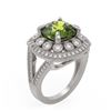 Image 2 : 7.07 ctw Certified Tourmaline & Diamond Victorian Ring 14K White Gold - REF-181K5Y