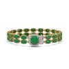 Image 1 : 19.85 ctw Emerald & Diamond Bracelet 14K Yellow Gold - REF-245Y5X