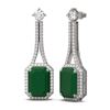 Image 2 : 13.07 ctw Emerald & Diamond Earrings 18K White Gold - REF-323W6H