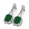Image 3 : 13.07 ctw Emerald & Diamond Earrings 18K White Gold - REF-323W6H