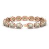 Image 2 : 14.24 ctw Opal & Diamond Micro Pave Halo Bracelet 10k Rose Gold - REF-298M2G