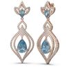 Image 2 : 6.73 ctw Blue Topaz & Diamond Earrings 18K Rose Gold - REF-262M2G