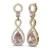 Image 2 : 8.36 ctw Morganite & Diamond Earrings 18K Yellow Gold - REF-427H3R
