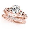 Image 1 : 1.22 ctw Certified VS/SI Diamond 2pc Wedding Set Antique 14k Rose Gold - REF-281H6R
