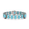 Image 1 : 24.67 ctw Turquoise & Diamond Bracelet 14K White Gold - REF-354Y5X