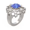 Image 1 : 6.41 ctw Tanzanite & Diamond Ring 18K White Gold - REF-345F5M