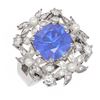 Image 3 : 6.41 ctw Tanzanite & Diamond Ring 18K White Gold - REF-345F5M